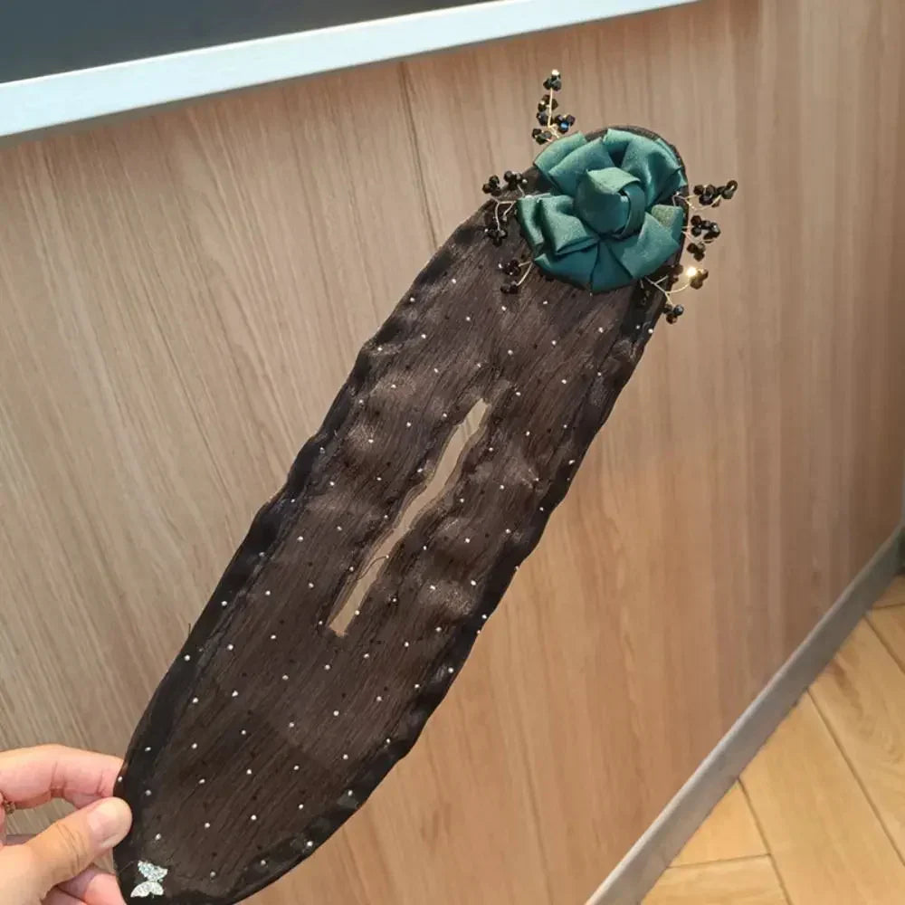 Floral French Hair Bun Clip