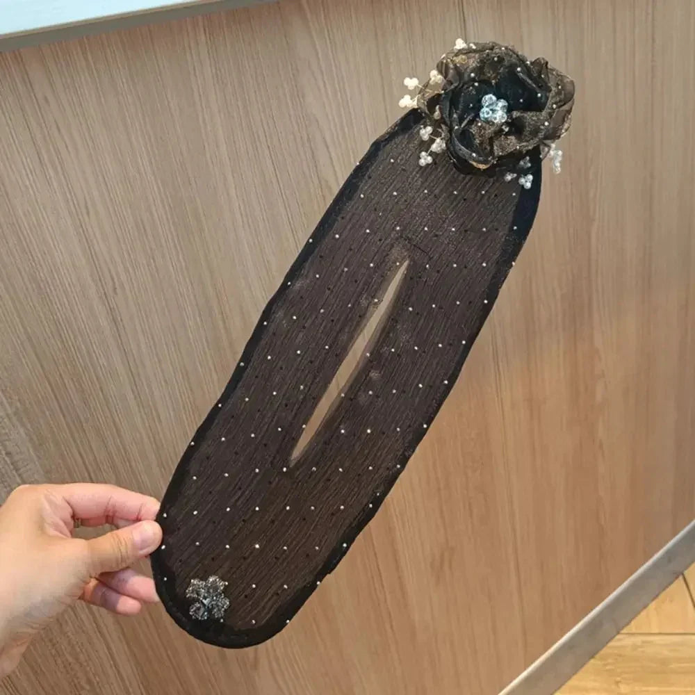 Floral French Hair Bun Clip