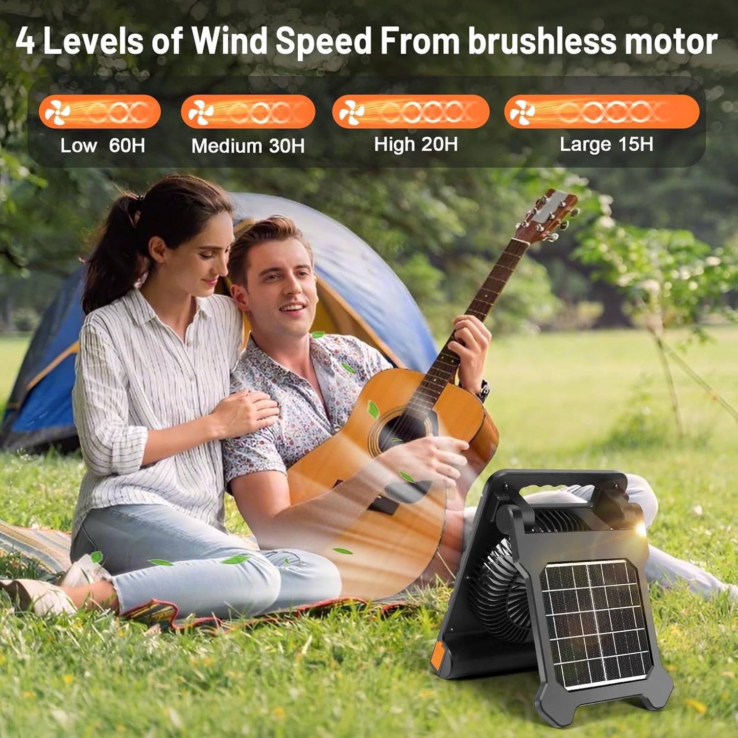 Solar Fan with Led Light